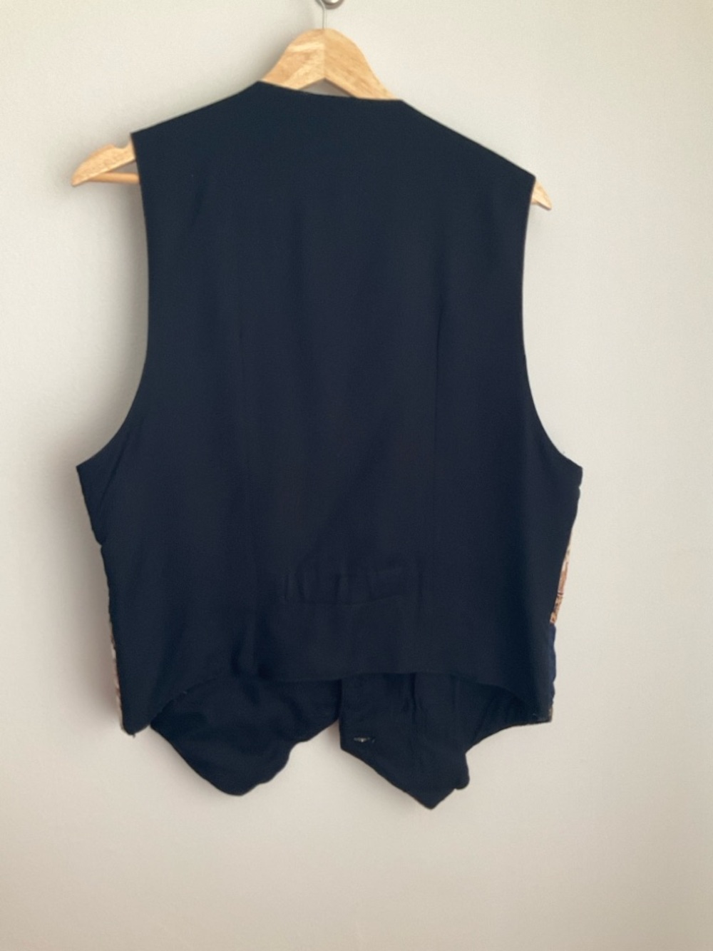 Vintage J.R.T Patchwork Velvet Vest XL in Burgundy & Green 90's - Picture 8 of 10